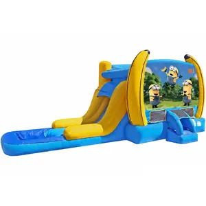 Despreciable me castillo hinchable mojado o seco Minions Bounce House Combo gorilas inflables para fiesta