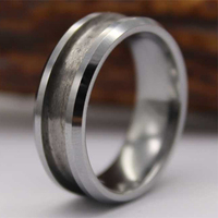 TIZTI Ring Individueller DIY-Schmuck 8mm Wolfram-Einlage-Ring mit Kanalfassung Blanko-Ringkern für DIY-Einlagen-Ring für Herren