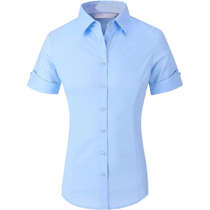 Solid Color <strong>Blouse</strong> for Women <strong>Smart</strong> Casual Work Viscose Polyester Spandex Working Woven Shirt - Product Image 1