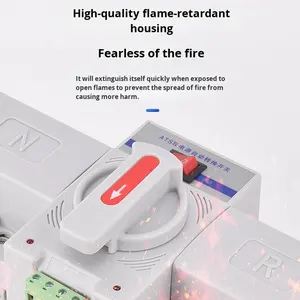 Interrupteur de transfert automatique miniature CB Grade 2P3P4P, double alimentation, triphasé, 3 pôles, 100A 63A, usage industriel, modèle RMGQ ATS - Product Image 3