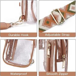 Sac bandoulière étanche approuvé pour les stades, unisexe, en PVC transparent, sac de poitrine transparent, personnalisable - Product Image 3