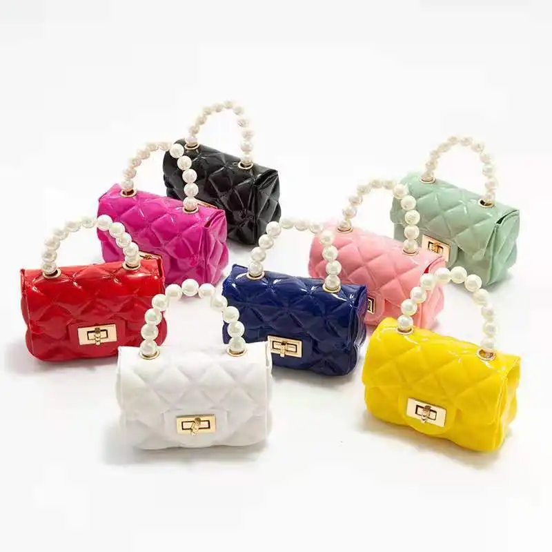 fashion designer ladies girl mini square wallet crossbody Candy color handbags woman hand purse Pearl jelly bag