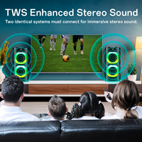 Altavoz Portátil para Fiestas KENUO de 50W, Altavoz Inalámbrico para DJ, Karaoke, con 2 Micrófonos