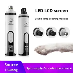 Penggiling Kuku Hewan Peliharaan Otomatis Daya Tinggi LED Lampu Ganda Pengisian Listrik Clipper Perawatan Kucing Anjing M5 ABS - Product Image 5