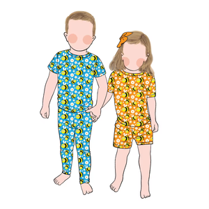 Conjunto de Pijamas de Bambú Ligeros y Frescos de Verano para Niños Little Glow Kid, de Alta Calidad, con Camiseta y Pantalones Cortos para Hermano y Hermana - Product Image 5