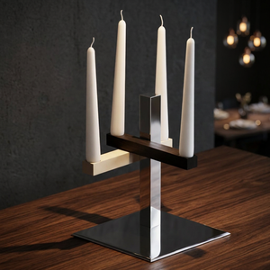 Candelabro Moderno de Metal para 4 Velas, Centro de Mesa Geométrico, Portavelas Decorativo para Decoración del Hogar, Comedor - Product Image 3