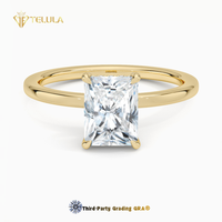 Bagues en moissanite certifiées GRA, argent sterling 925, 1 ct, 5 ct, 10 ct, coupe radiante, bague de fiançailles en moissanite
