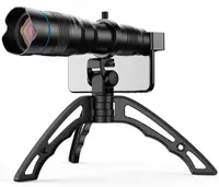 APEXEL-cristal óptico de alta calidad, lente teleobjetivo externo con Zoom 36X para teléfono móvil, con trípode