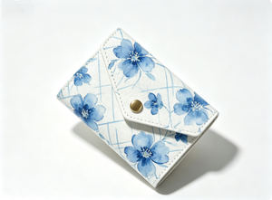 Cartera de PU con Estampado Floral para Mujer, Estilo Japonés, Cierre de Botón, Uso Diario - Product Image 3
