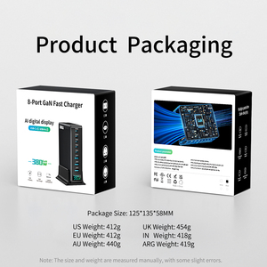 380W Gan Máy Tính Để Bàn Sạc 8-Cổng 5 USB-C + 3 USB-A Pd 100W Nhanh Chóng Sạc Hub USB Loại C Điện Thoại Di Động Điện Sạc Trạm - Product Image 6