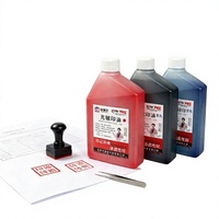 Encre pour tampon photosensible en gros, 1 kg, grand flacon, longue durée, colorée, imperméable, pour empreintes claires, rouge, noir, bleu, pour le bureau