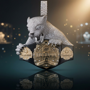 Pendentif Panthère de Luxe en Moissanite Plaqué Argent Rhodié avec Chaîne à Maillons, Bijou Unisexe Idéal pour un Cadeau - Product Image 2