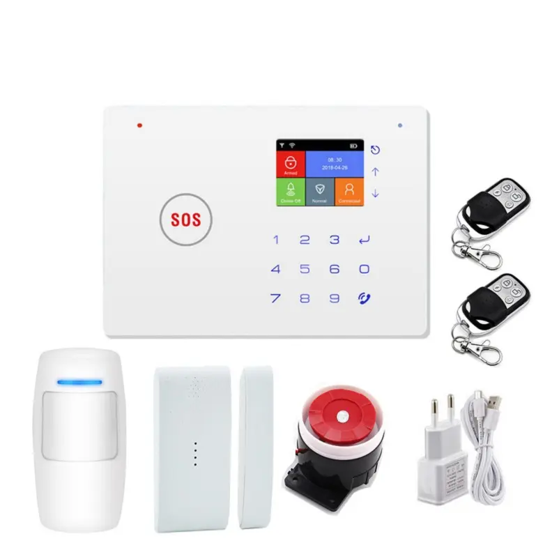 Multi-Language LCD Display Manual Wireless Auto Dialer Home Security Mobile Call GSM Alarm System with Tuya APP Control