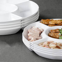 Assiette à sauce en mélamine incassable A5 de qualité alimentaire à 4 compartiments, assiette à collation divisée