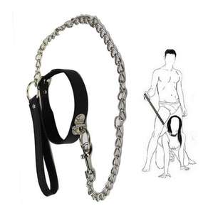 Juguetes Sexuales BDSM, Collar <span class=keywords><strong>de</strong></span> Esclavo, Correa, Cadena <span class=keywords><strong>de</strong></span> Acero, Restricción, Juego para Adultos, Collar <span class=keywords><strong>de</strong></span> Castigo para Perros, 100% Impermeable, Negro - Product Image 1