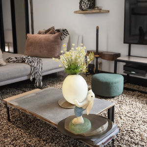 Konijnenvaas Met Eierschalen Ornament Handgeschilderde Harsdecoratie Voor Woonkamers En Tuinen - Product Image 3