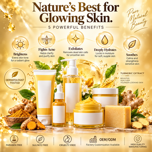 Crema Private Label allevia gli arrossamenti della pelle sbiancante bagliore luminoso per macchie scure curcuma crema per il viso Set per la cura della pelle - Product Image 6