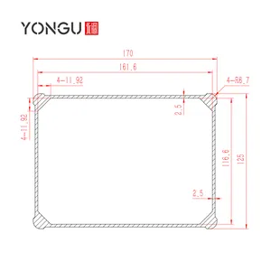 Yonggu caixas de equipamentos eletrônicos personalizadas, equipamentos eletrônicos, para áreas externas, à prova d' água, ip68, l08 170*125mm