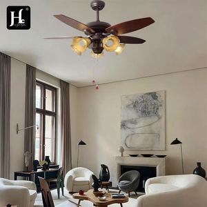 Ventilador de techo de estilo clásico con control remoto reversible para dormitorio y sala de estar, con luz LED, silencioso, de 6 velocidades. - Product Image 6