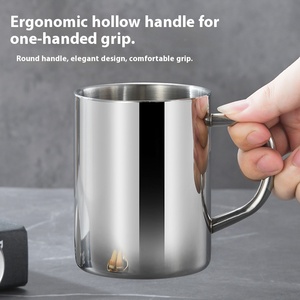 <span class=keywords><strong>Taza</strong></span> de acero inoxidable 304 al por mayor de fábrica <span class=keywords><strong>con</strong></span> tapa, mango resistente al calor, fácil de limpiar, adecuada para café, té y uso en la oficina - Product Image 5