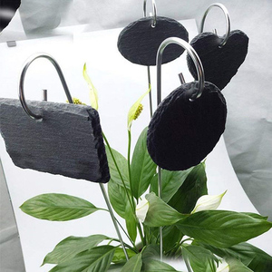 Ensemble de <span class=keywords><strong>10</strong></span> marqueurs de plantes en <span class=keywords><strong>ardoise</strong></span> noire avec tiges en acier, étiquettes, fournitures de <span class=keywords><strong>d</strong></span>écoration de jardin - Product Image 3