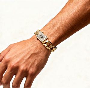 Ingrosso gioielli in ottone da uomo placcato oro 14k alta qualità Hip Hop lucido classico spesso Monaco Cuba Miami Cubana Monaco 2026 - Product Image 2