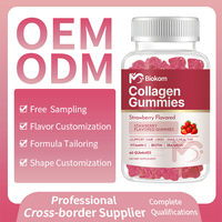 Complément alimentaire en gummies à la fraise, anti-âge, à base de biotine, de collagène, de protéines et de kératine, pour éclaircir la peau, avec biotine et vitamines C