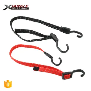 18mm High Tensile Strength Bungee Cord Bungee Strap Hook Elastic Flat Bungee Cord With Hooks