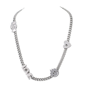 Collar de acero inoxidable con cara sonriente y colgante de amor para hombre, estilo hip hop - Product Image 5