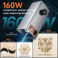 Hot ATOMSTACK X30 Pro 160W 6 núcleos DIY CNC máquina de grabado láser de corte de madera para tarjetas de crédito de Metal y botellas de agua