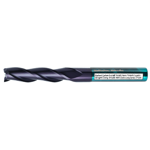 Fraise à queue en carbure standard TA1405, revêtement Nano TiAlN, hélice à 30 degrés, série extra longue, 3 cannelures - Product Image 2