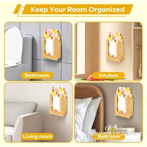 Wooden wall-mounted wet toilet paper holder, bathroom tissue holder, solid wood household face towel storage rack - Product Image 5