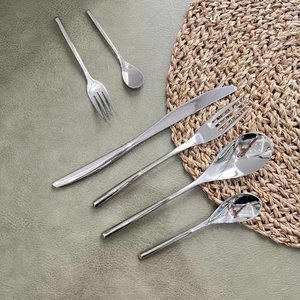 Moderno 304 in acciaio inox posate stoviglie di alta qualità arredamento per la casa con spessi manici nudi-forchetta grande magazzino cucchiaio - Product Image 4