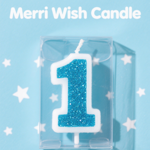 Merri muốn lụa Màn hình màu xanh lớn số 10 cm số nến đèn flash bánh trang trí nguồn cung cấp sinh nhật số nến - Product Image 2