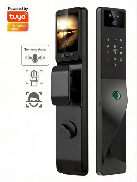 Smart Lock Hotel 3D Facial Recognition Fingerprint Password Digital Combination Smart Door Lock with Camera and HD Screen