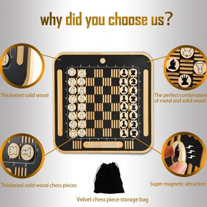 Bảng cờ vua tường nhà: Bộ thông cao cấp với các lớp kim loại chạm khắc tinh tế, quân cờ và túi lưu trữ - Product Image 6