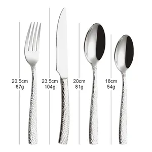 Mirror Silver Unique Style Eco Friendly Shiny Stainless Steel Cutlery Set Flatware
