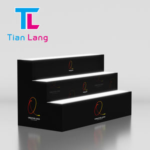 Venta al por mayor de 6 pies de diseño personalizado LED retroiluminado de aluminio SEG Step Table Fashion Trade Fair Display Stand Publicidad Exhibición Contadores - Product Image 6