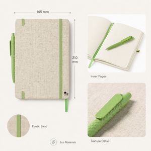 Set de Regalo Empresarial de Protección Ambiental, Cuaderno y Bolígrafo Personalizables con Marca, Tamaño A5, para Ferias Comerciales - Product Image 3