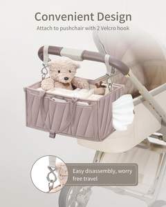 Organisateur de rangement pour couches de bébé portable, panier en tissu doux avec compartiments pour la crèche et la <span class=keywords><strong>table</strong></span> à <span class=keywords><strong>langer</strong></span> - Product Image 2