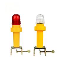 Feu de signalisation LED d'urgence extérieur à piles pour la sécurité routière avec support métallique pour garde-corps et barrière