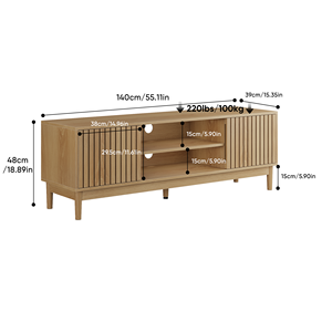 Mid Century Modern <b>Tv</b> Stand 55 Inch With Storage Entertainment Center For 55 <b>65</b> Inch <b>Tvs</b> - Product Image 2