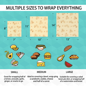 1S 1M 1L Các Loại 3Pcs Tổ Ong Tái Sử Dụng Sáp Ong Thực Phẩm Kết Thúc Tốt Đẹp Bền Vững Thực Phẩm Lưu Trữ Container, Cotton Hữu Cơ Thực Phẩm Kết Thúc Tốt Đẹp FDA - Product Image 4