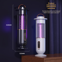Piège à moustiques électrique intelligent, lampe anti-insectes à lumière UV 365nm, minuterie 2-6H, rechargeable, silencieux, pour la maison, le camping et l'extérieur