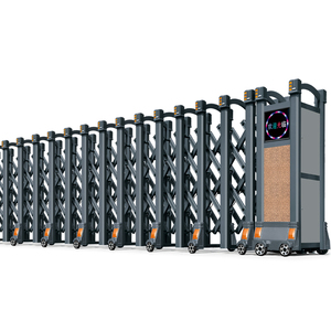 Puerta de Seguridad Retráctil Eléctrica Moderna, Puerta Corredera Automática para Exteriores, Puerta de Acero con Recubrimiento en Polvo Resistente - Product Image 1