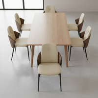 Chaises de salle à manger en cuir, style minimaliste nordique européen moderne, pour table de salle à manger, restaurant, hôtel