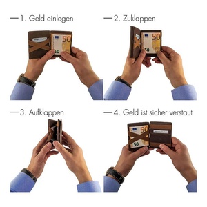 Portefeuille minimaliste Boshiho Slim pour poche avant, blocage RFID, porte-cartes en cuir, porte-cartes magique - Product Image 4