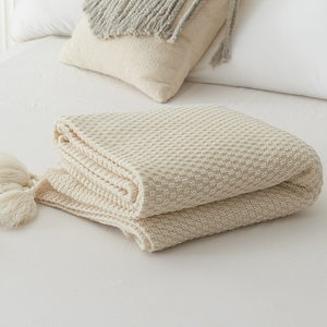 Venta al por mayor de mantas de cubierta de pelo de arena de estilo nórdico, mantas de siesta de oficina, mantas pequeñas de aire acondicionado informales de punto con flecos - Product Image 5