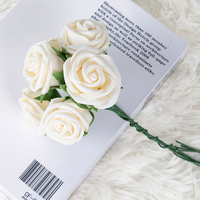 Grande rose artificielle blanche résistante aux UV, romantique, pour mariage, Saint-Valentin, intérieur/extérieur, fleur en PE au toucher réel, décoration complète