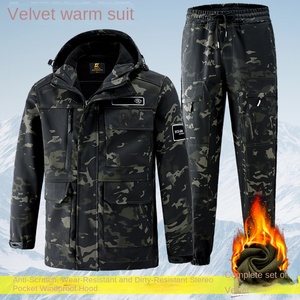 Combinaisons de travail en polyester doublées de polaire pour l'hiver, pour hommes, réparation automobile, résistantes au froid, coupe-vent, épaisses, multi-poches, chantier - Product Image 4